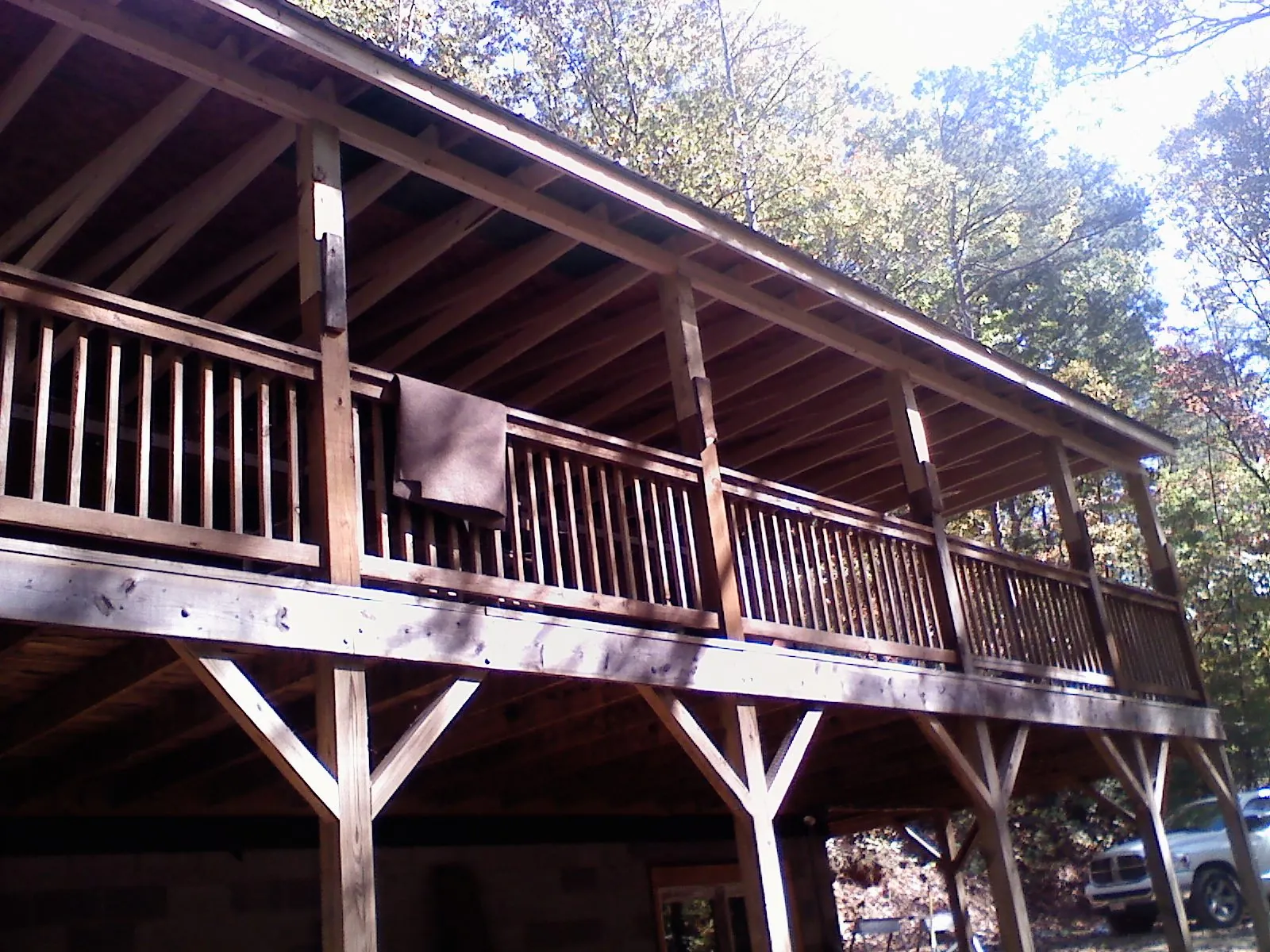 Timber framing under a new elevated porch and deck — Roof Leak Repair in Clearfield by Roofing Brothers